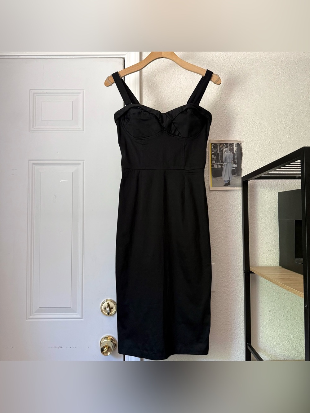 DEADLY DAMES by Micheline‎ Pitt black pinup sheath retro sleeveless midi dress